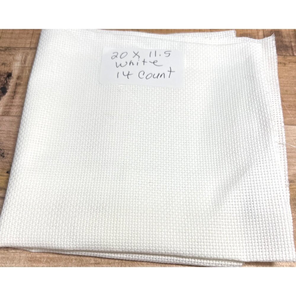 White 20x11.5 Cross Stitch Fabric 14 Count Aida Cloth